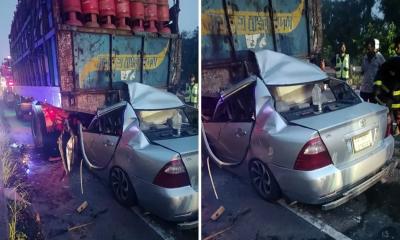দাঁড়িয়ে থাকা ট্রাকে প্রাইভেটকারের ধাক্কা, নারীসহ নিহত ৫