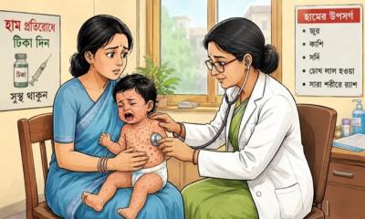 হামের উপসর্গ নিয়ে আরও ৫ শিশুর মৃত্যু